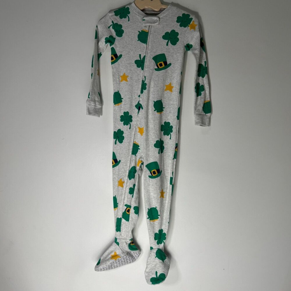 Child of Mine by Carters Toddler 2T Footie Sleeper St Patricks Day Shamrock